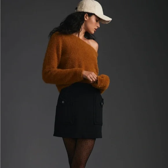 ✨ Anthropologie Cropped Eyelash Sweater Sz S - Picture 2 of 9